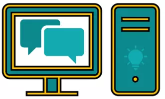 Illustration of computer used for communication